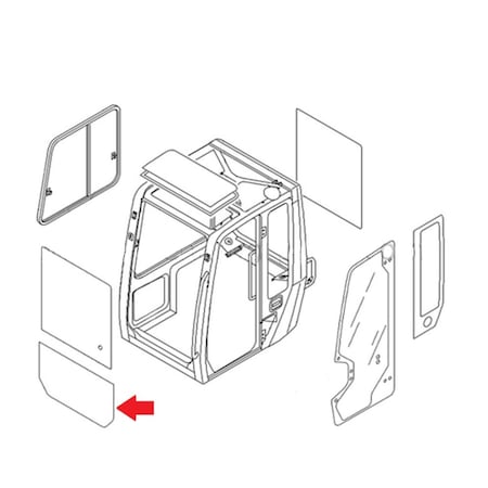 Aftermarket Front Lower Windowpane fits Takeuchi TB235 TB228 TB250 Compact Excavator CAH40-0047
